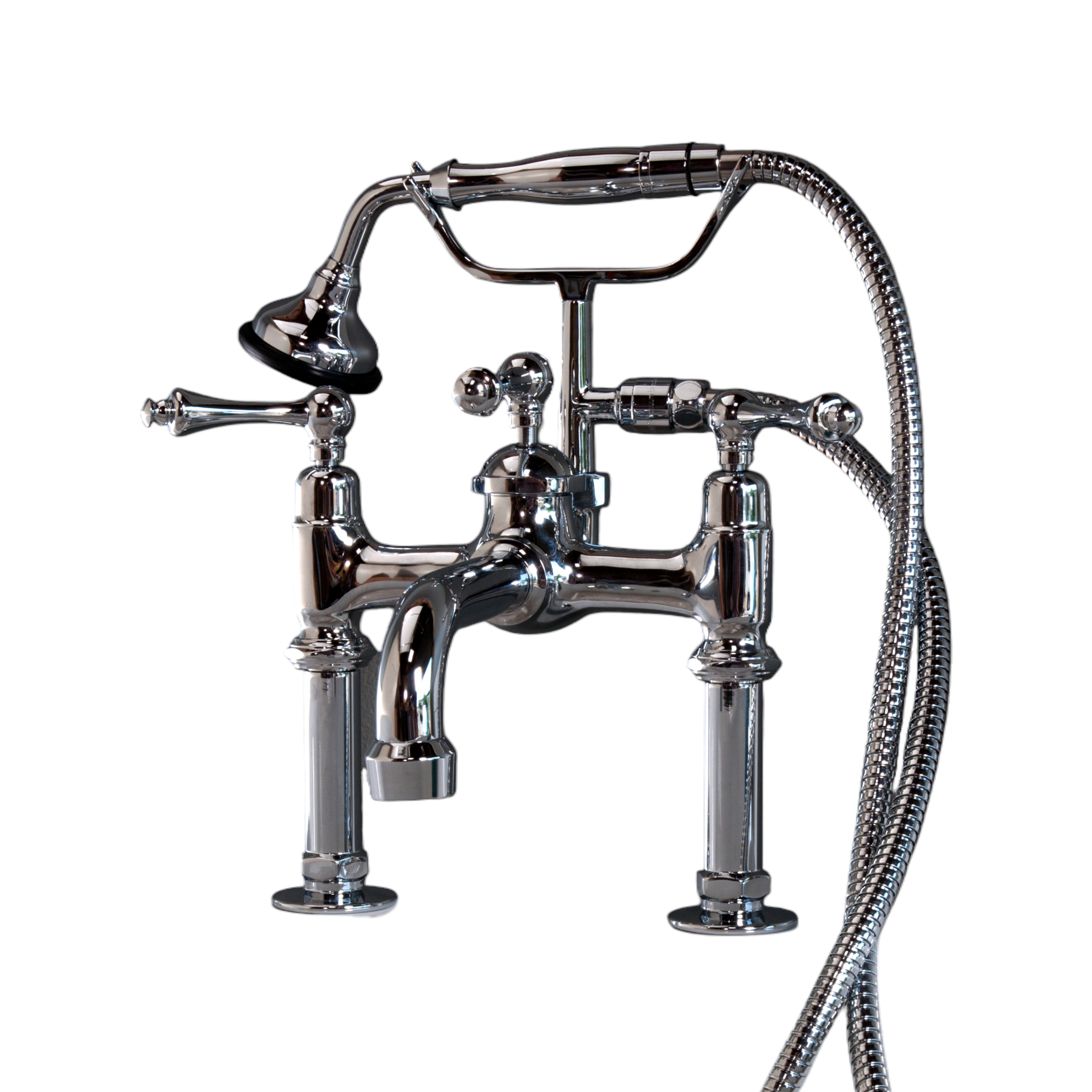 All-Metal Deck Mount Telephone Faucet with Lever Handles and 7" Center P1076 | Strom Living