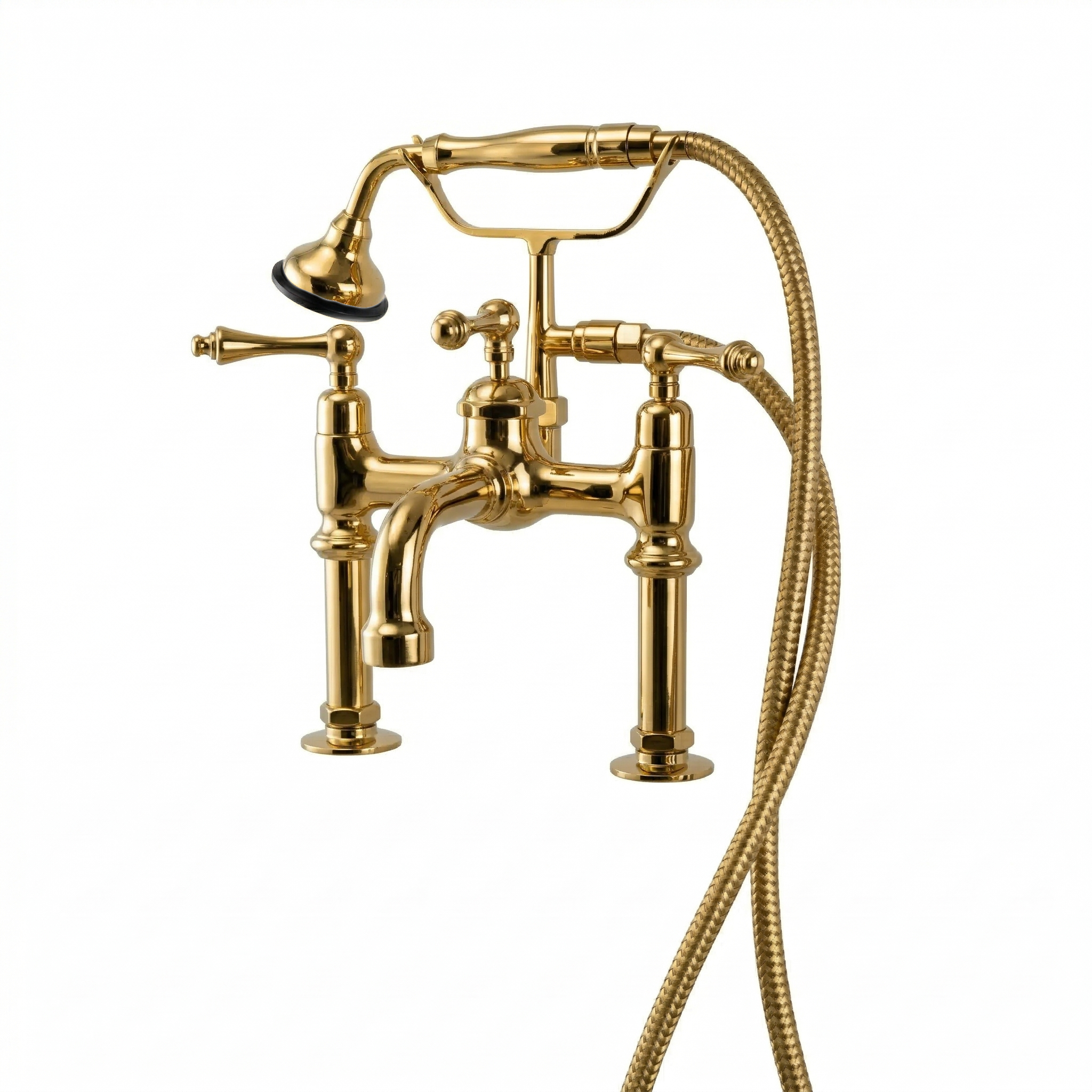 All-Metal British Telephone Deck Mount Tub Faucet P1076 | Strom Living Polished Brass - Tub Fillers