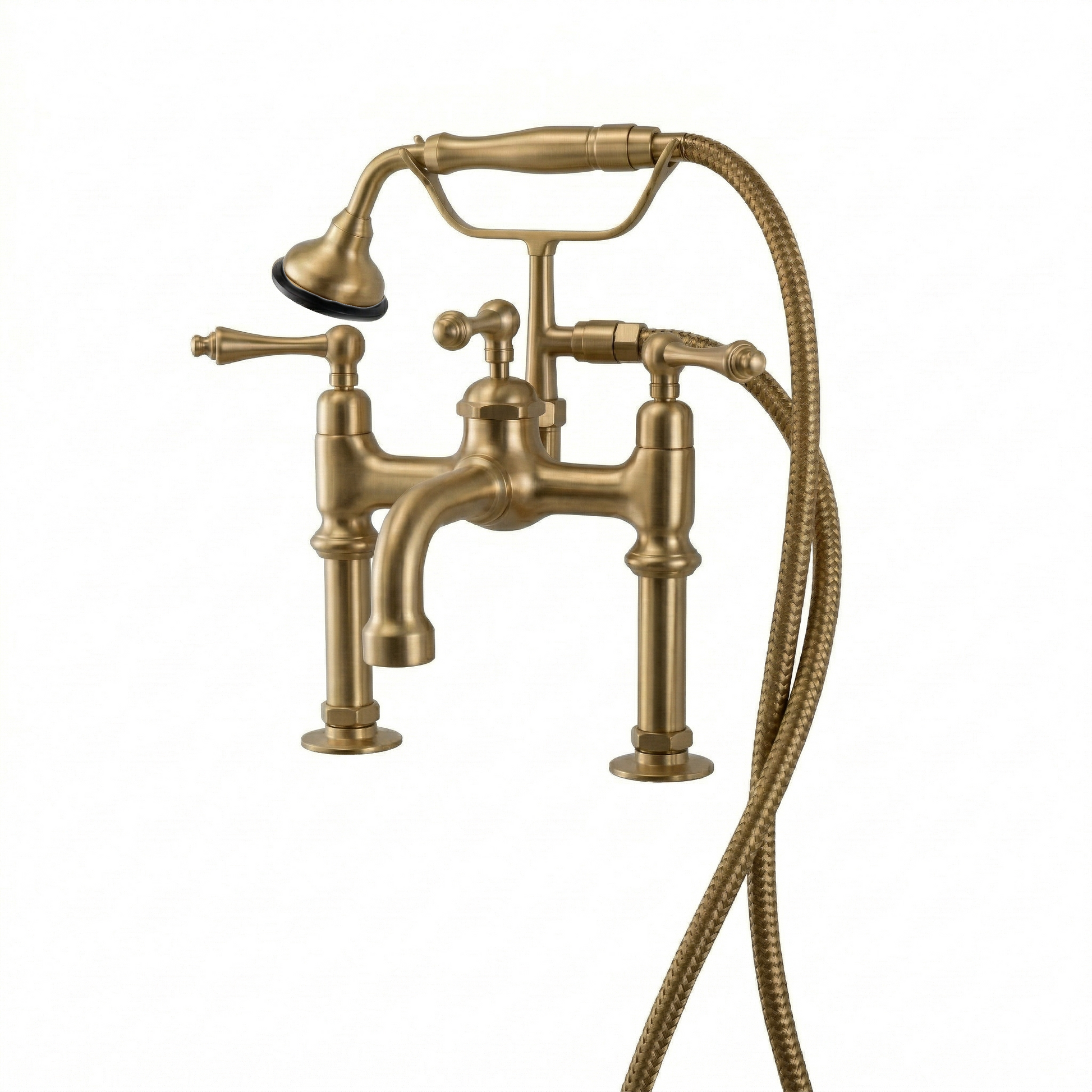 All-Metal British Telephone Deck Mount Tub Faucet P1076 | Strom Living Raw Brass - Tub Fillers