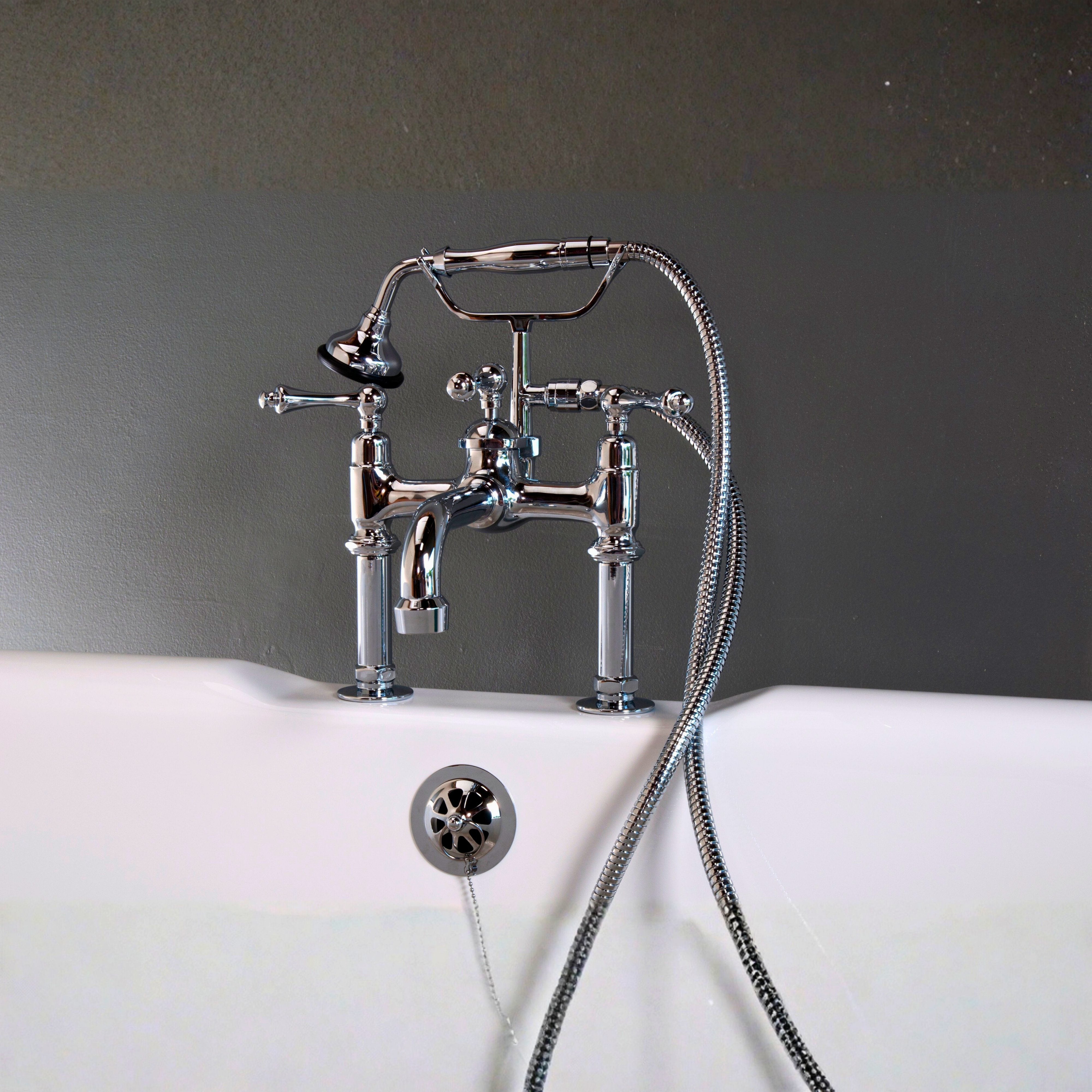 All-Metal British Telephone Deck Mount Tub Faucet P1076 | Strom Living - Tub Fillers
