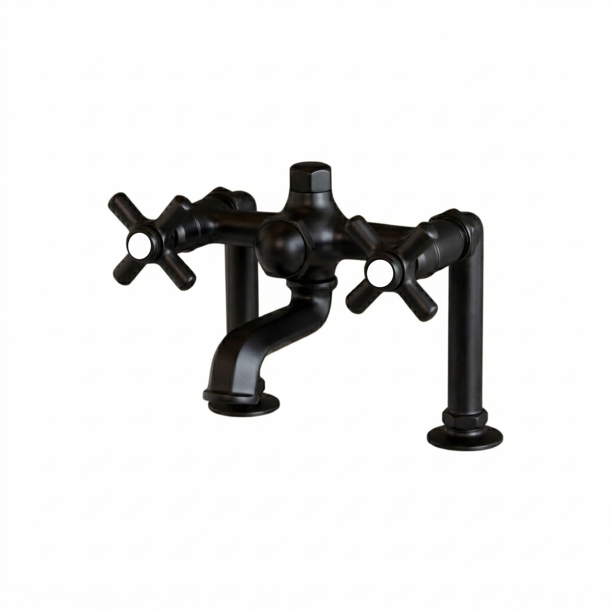 Deck Mount Tub Faucet w/ Cross Handles P1077 | Strom Living Oil Rubbed Bronze - Tub Fillers