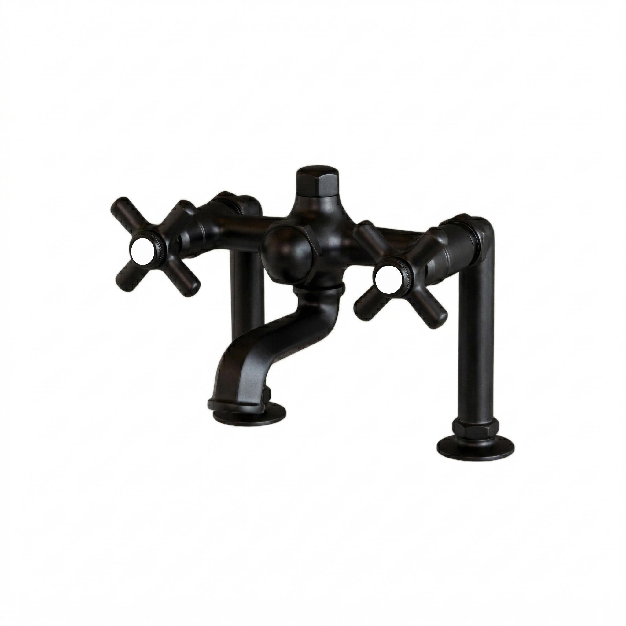 Deck Mount Tub Faucet w/ Cross Handles P1077 | Strom Living Oil Rubbed Bronze - Tub Fillers