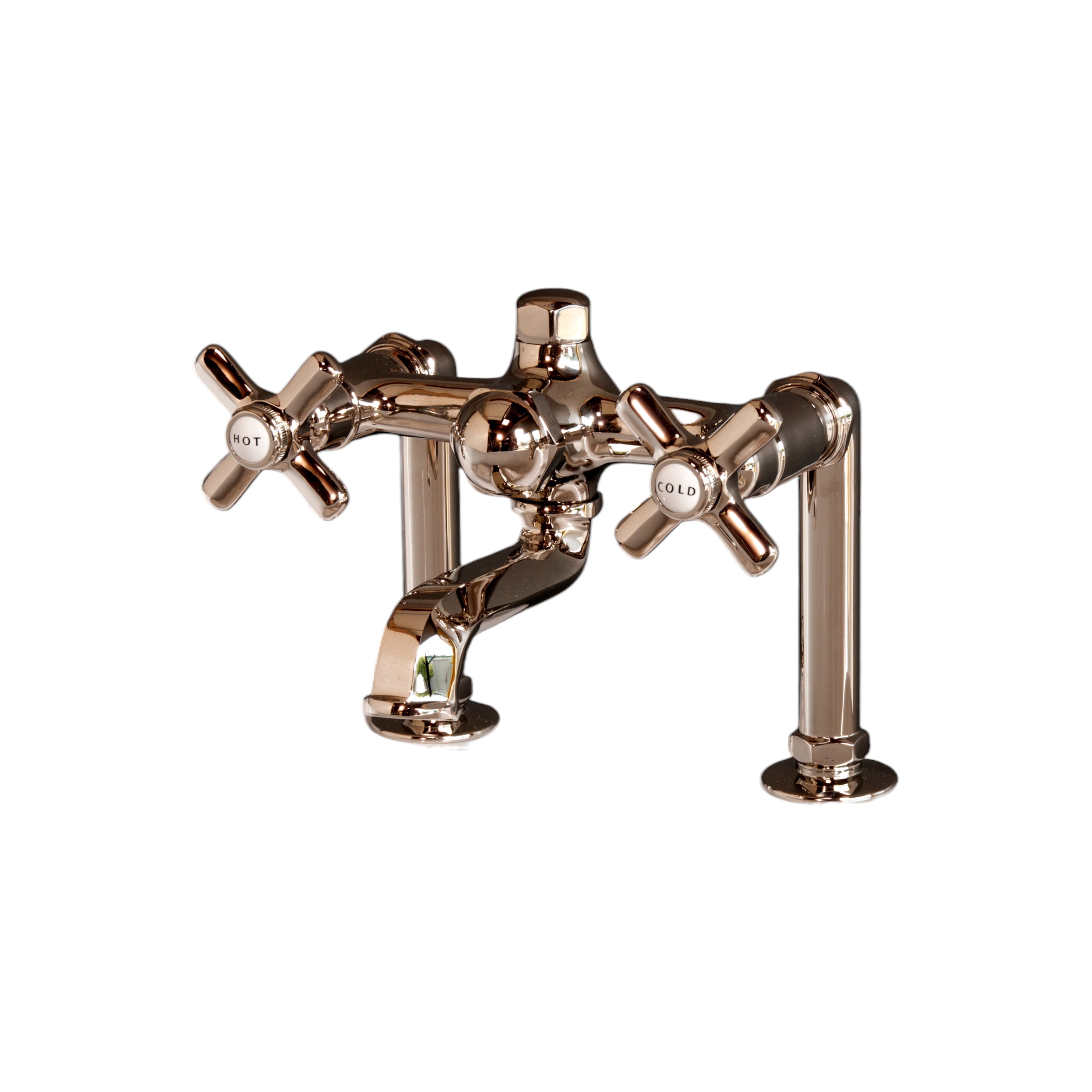 Deck Mount Faucet with 7" Center and Cross Handle P1077 | Strom Living