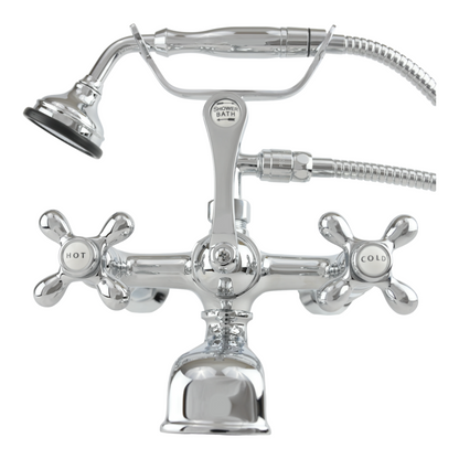 Strom Living Wall Mounted Tub Filler Faucet with Cross Handles