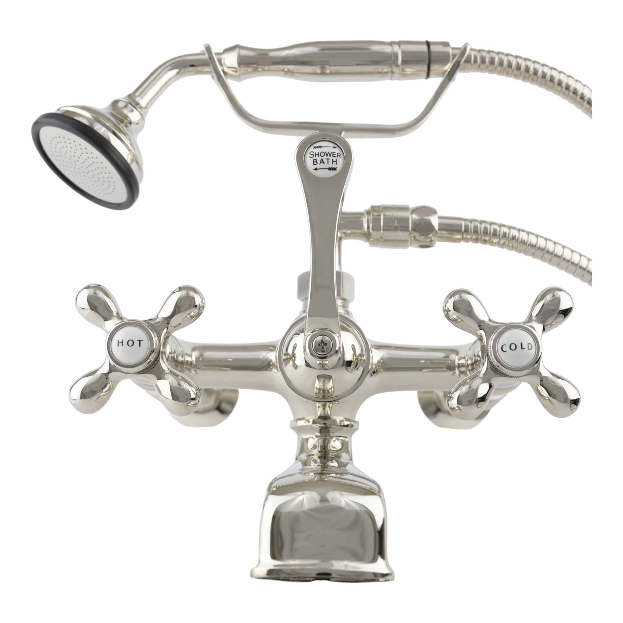 Wall Mount Tub Filler Faucet with Cross Handles P1078 | Strom Living