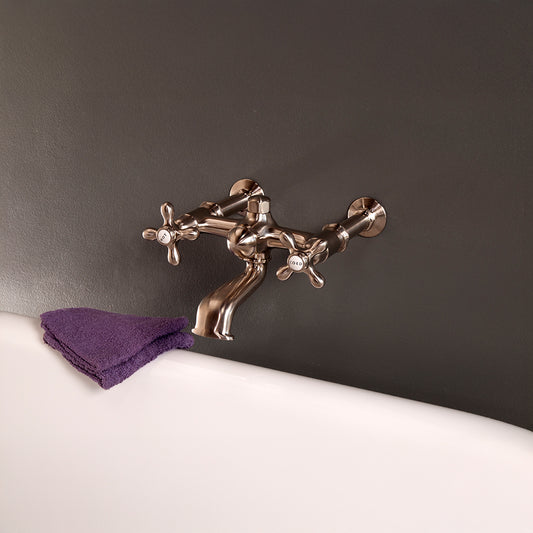 Strom Living Wall Mounted Tub Filler Faucet with Cross Handles
