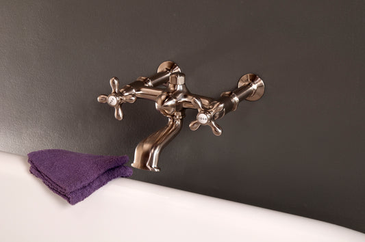 Strom Living Wall Mounted Tub Filler Faucet with Cross Handles