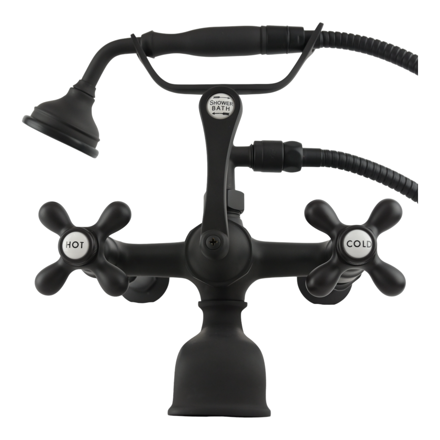 Strom Living Wall Mounted Tub Filler Faucet with Cross Handles