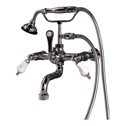 Strom Living Wall Mounted Traditional Telephone Faucet with Porcelain Handles