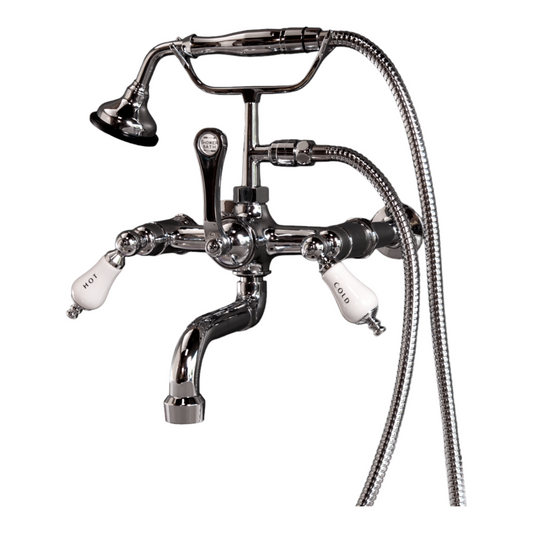 Strom Living Wall Mounted Traditional Telephone Faucet with Porcelain Handles