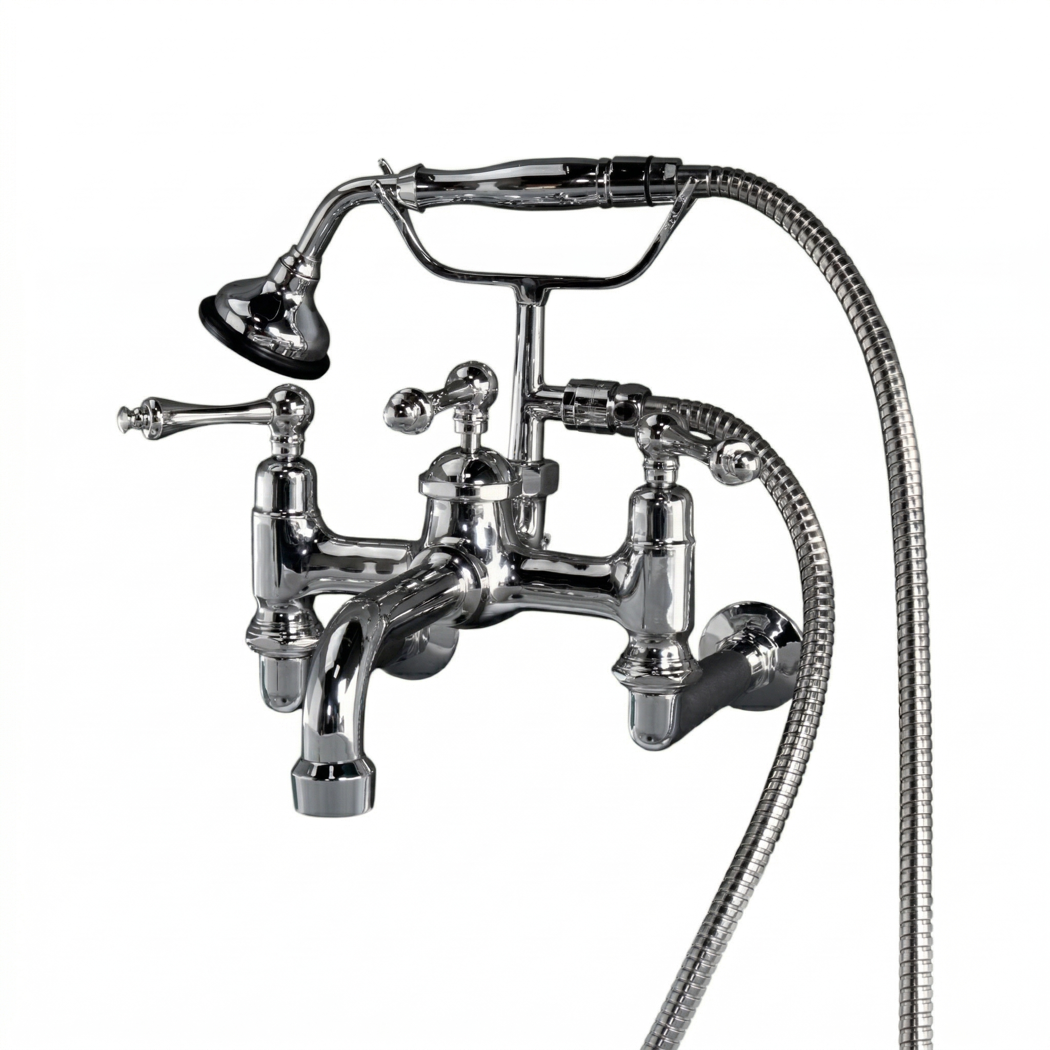 Traditional Wall Mount Telephone Faucet w/ Handheld P1080|Strom Living Chrome - Tub Fillers