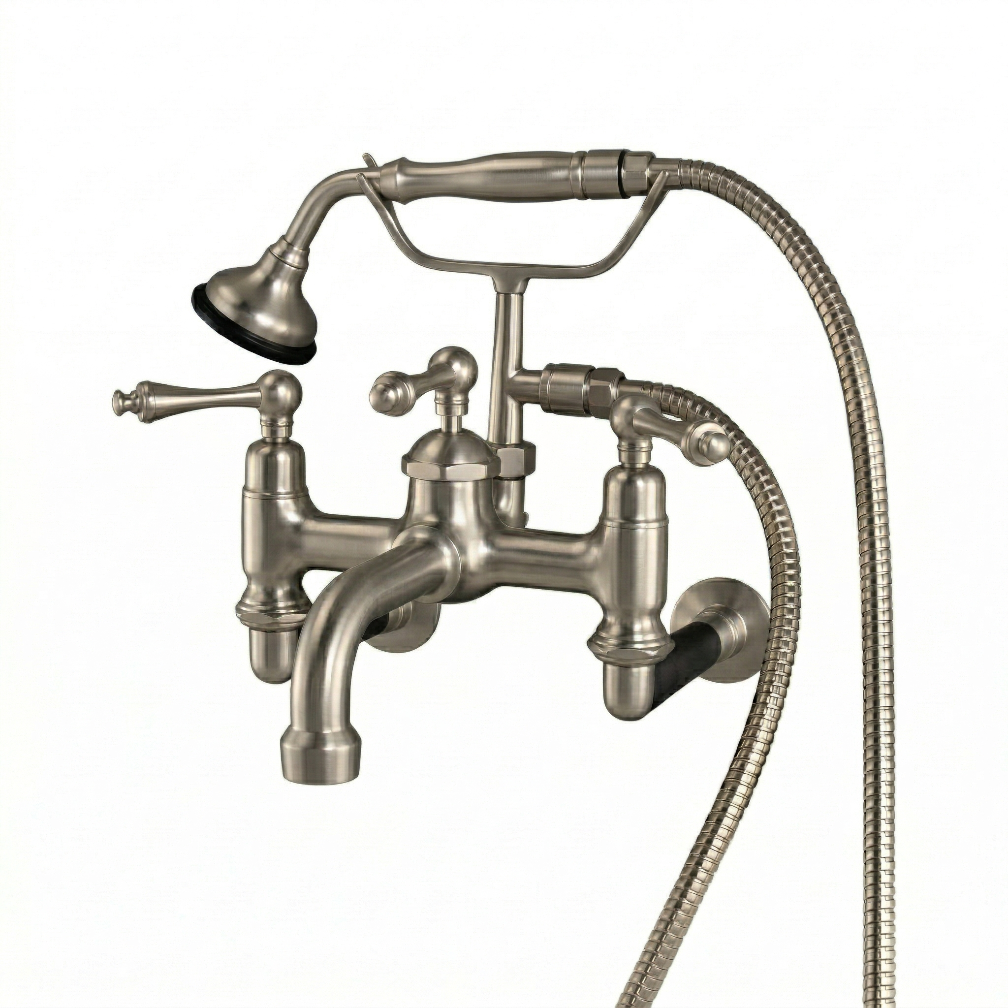 Traditional Wall Mount Telephone Faucet w/ Handheld P1080|Strom Living Matte Nickel - Tub Fillers