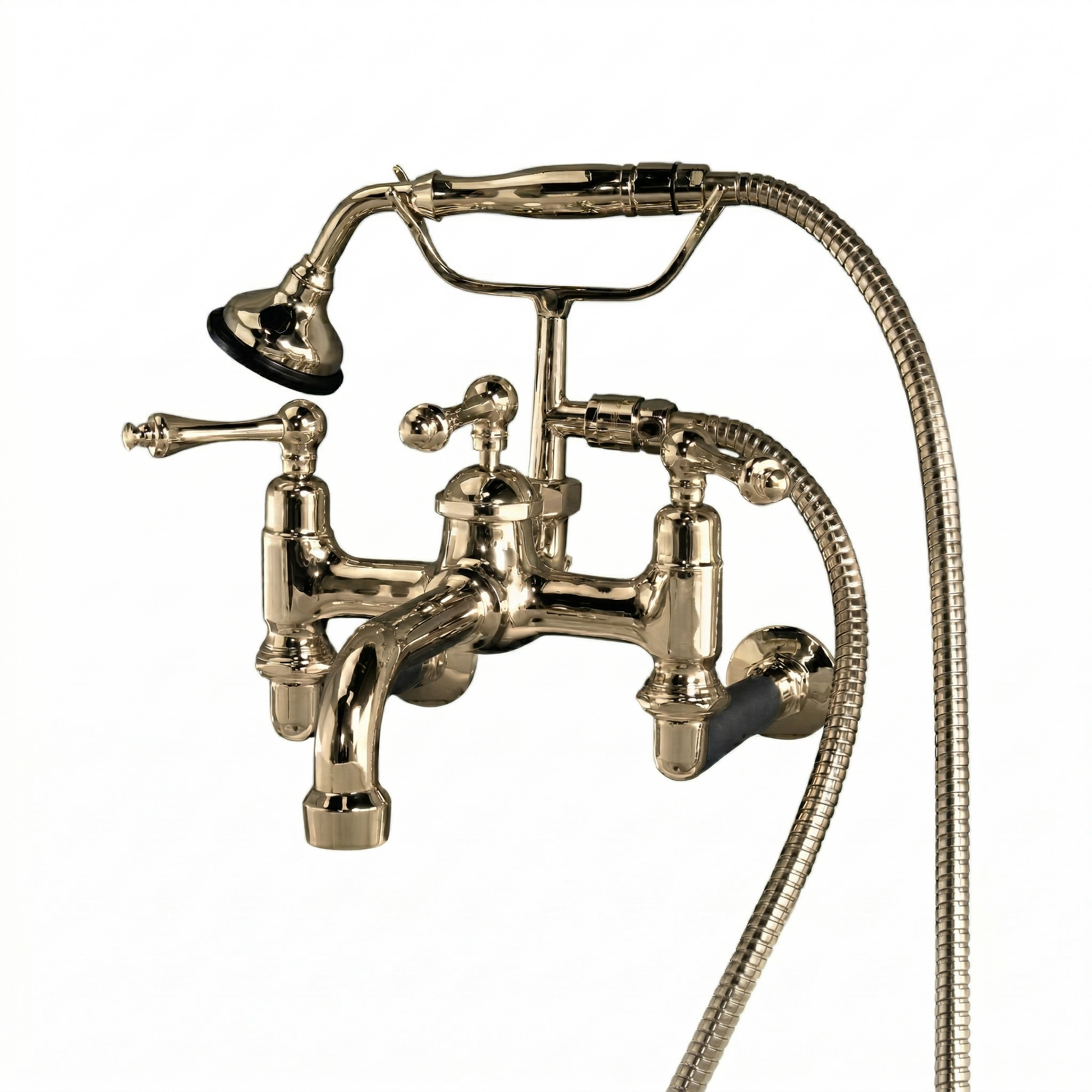 Traditional Wall Mount Telephone Faucet w/ Handheld P1080|Strom Living Polished Nickel - Tub Fillers