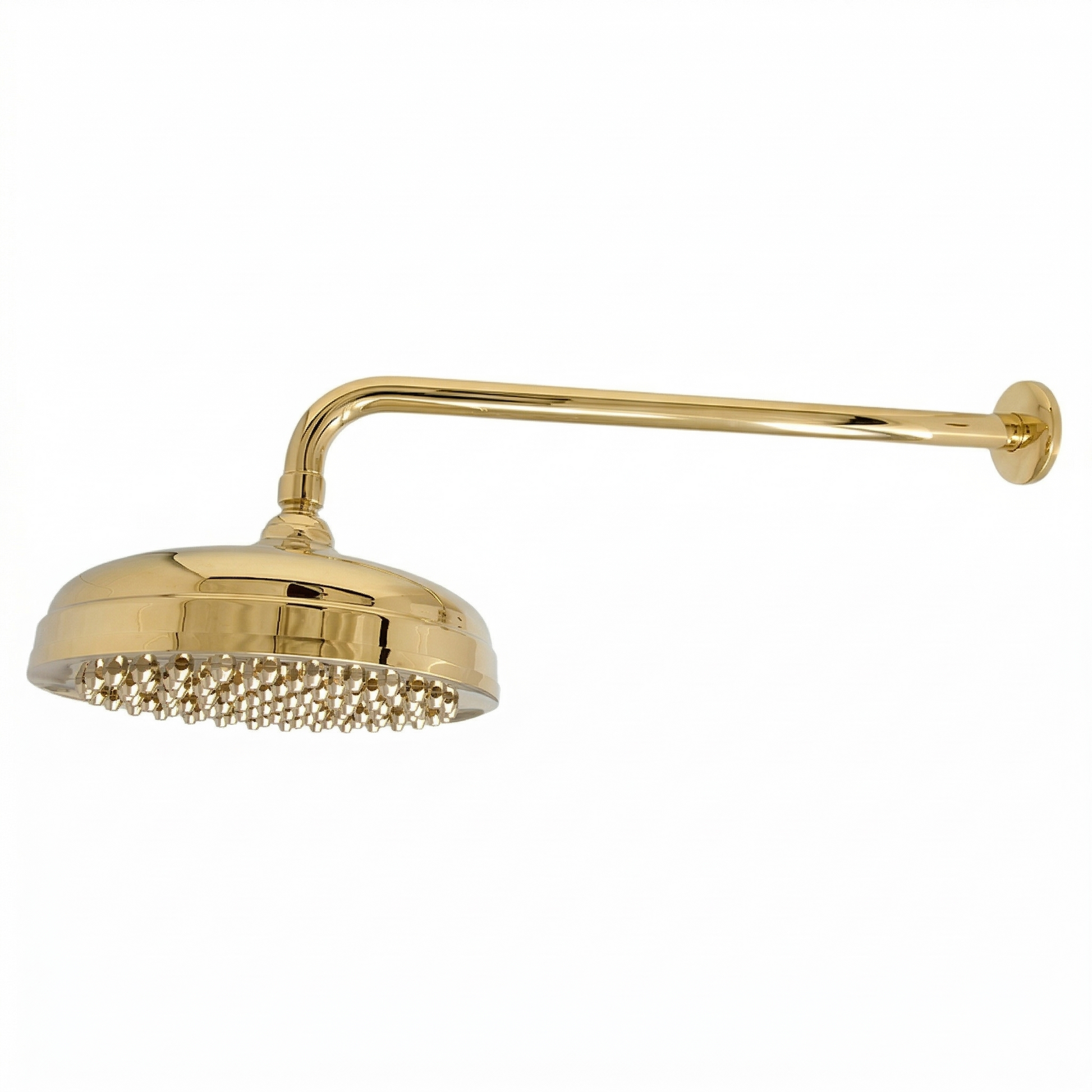 Strom Living 8" Shower Head with 16" Straight Arm & Escutcheon Polished Brass - Shower Components