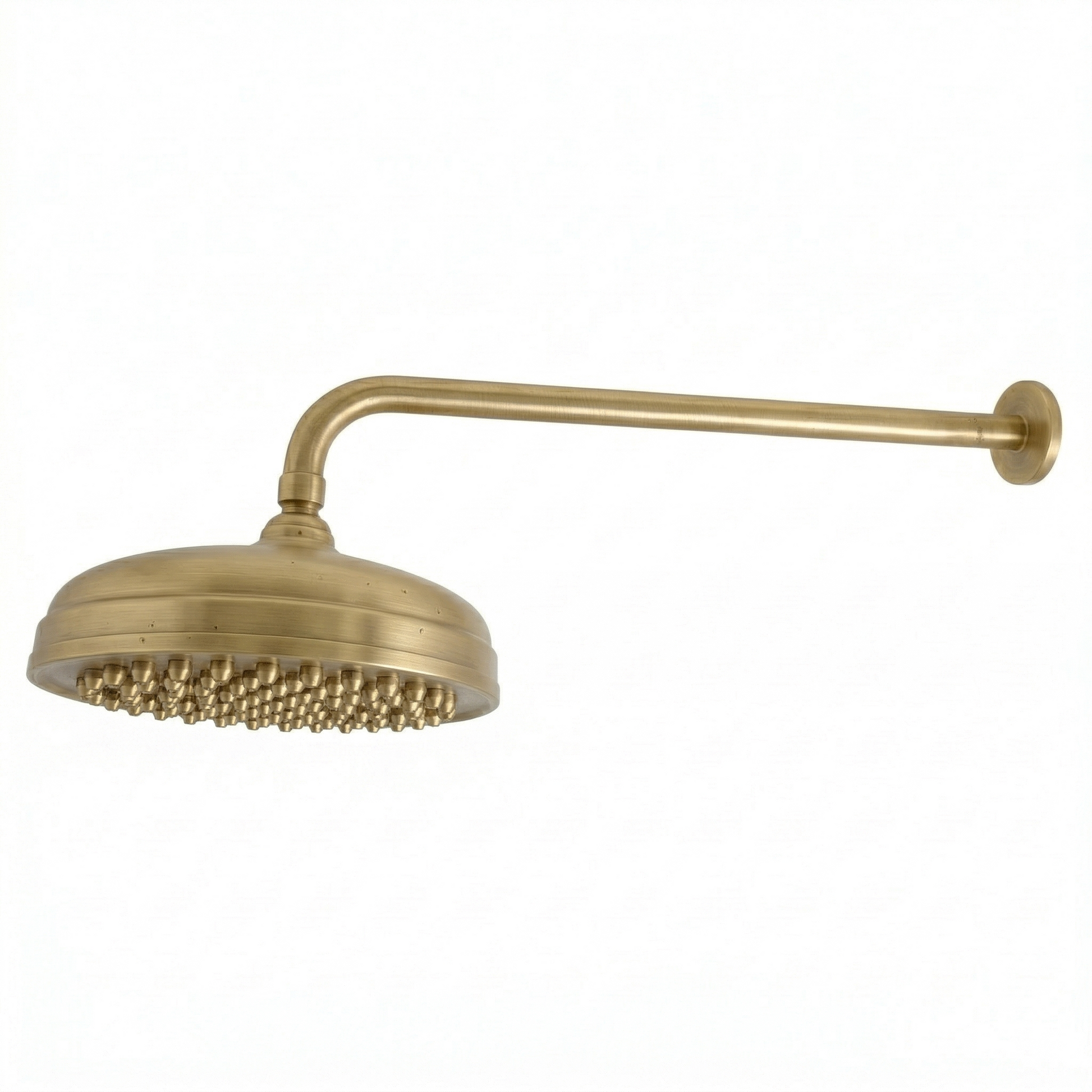 Strom Living 8" Shower Head with 16" Straight Arm & Escutcheon Satin Brass - Shower Components
