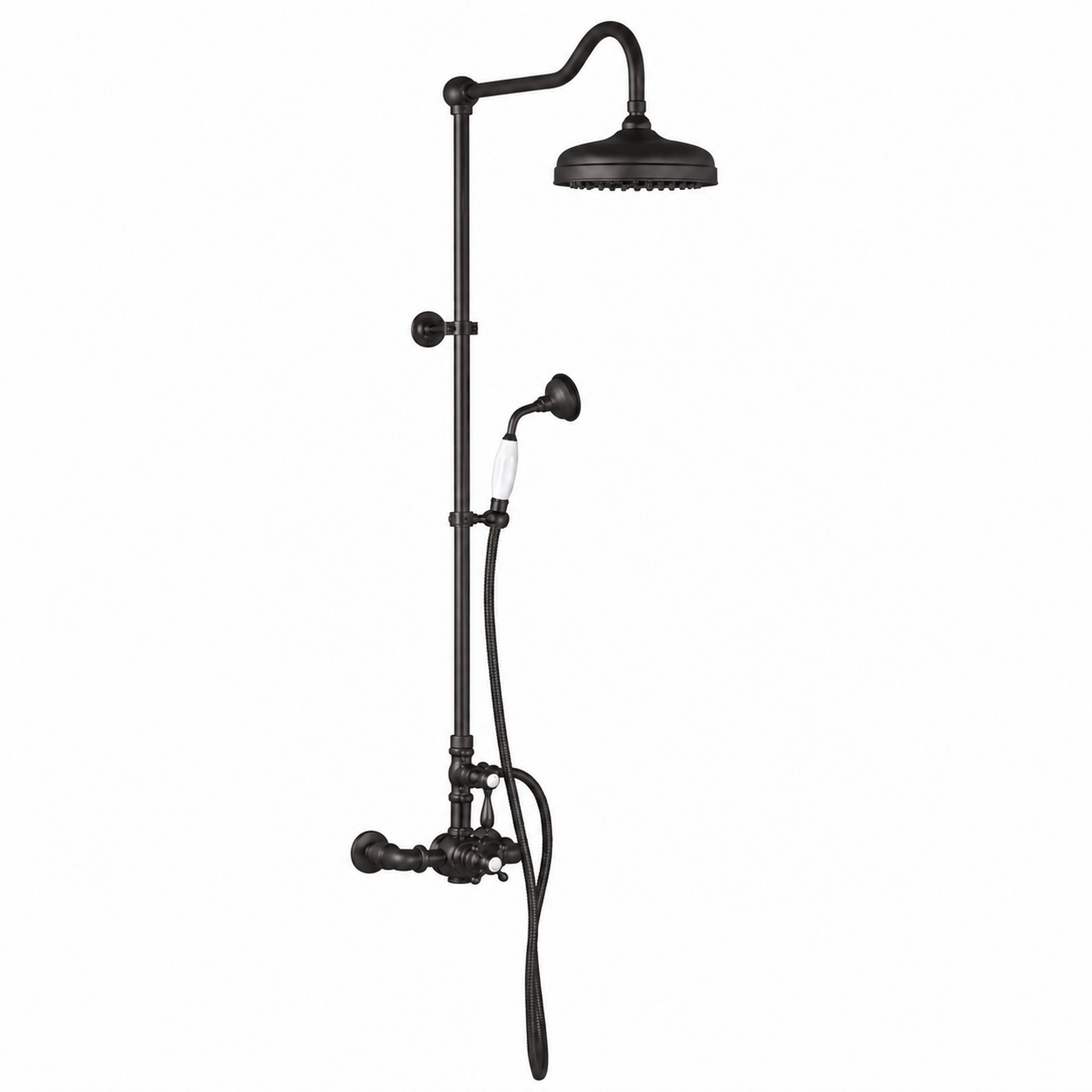 Exposed Thermostatic Shower System P1085 | Strom Living Satin Black - Showers