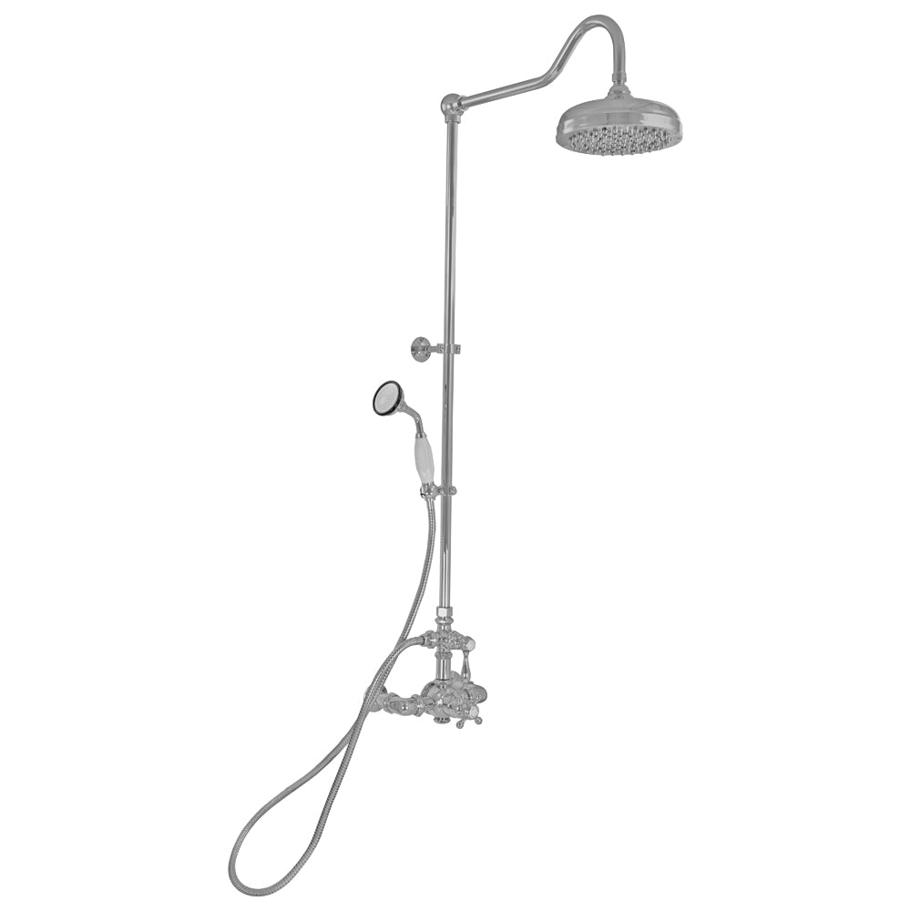 Exposed Thermostatic Shower System Wall Mount with 1.75 GPM Handshower and Lever/Cross Handles P1085 | Strom Living