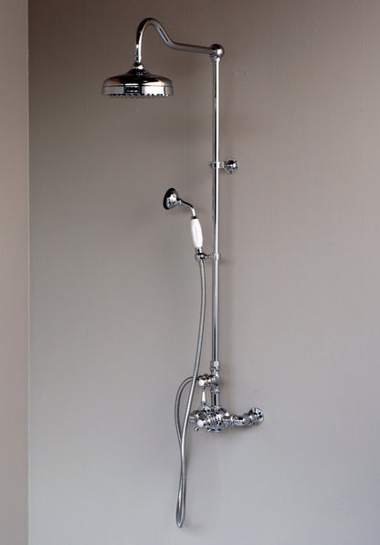 Strom Living Exposed Thermostatic Shower System Wall Mounted with 1.75 GPM Handshower and Lever/Cross Handles