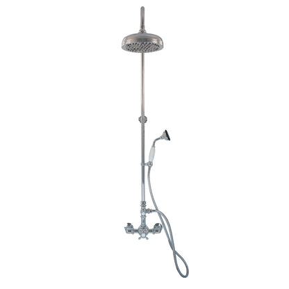 Strom Living Exposed Thermostatic Shower System Wall Mounted with 1.75 GPM Handshower and Lever/Cross Handles