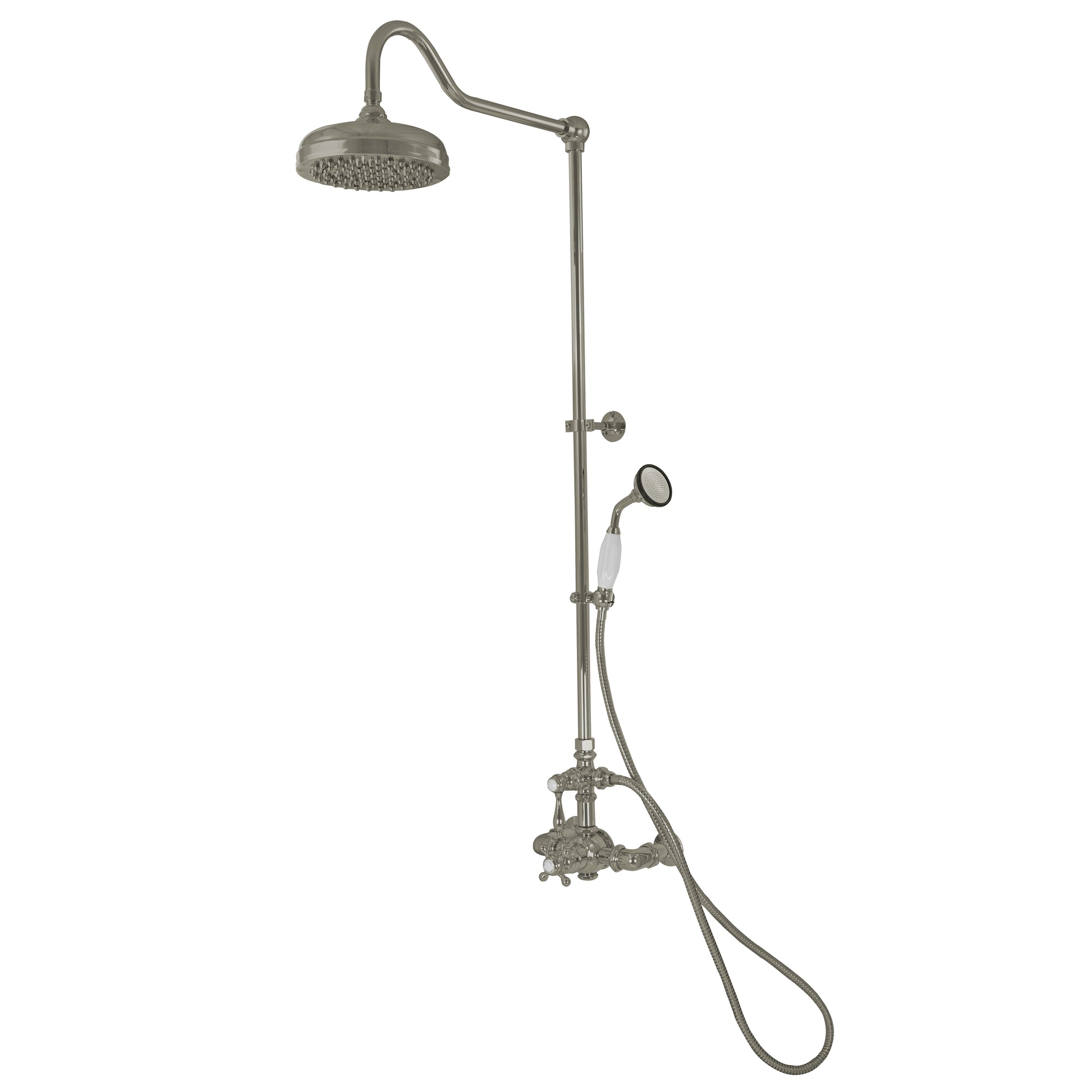Exposed Thermostatic Shower System P1085 | Strom Living Matte Nickel 36" - Showers