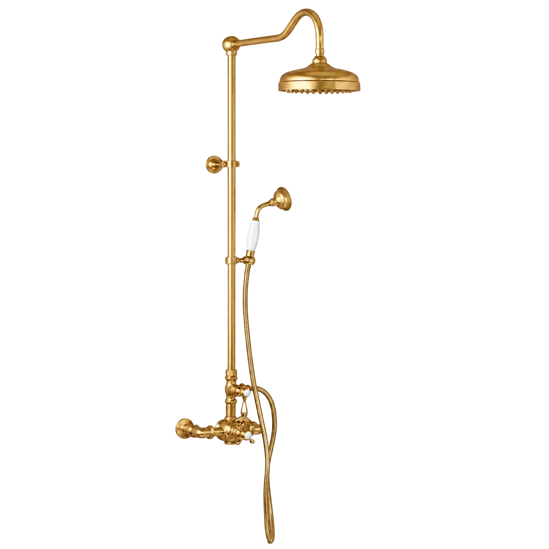 Exposed Thermostatic Shower System P1085 | Strom Living Raw Brass - Showers