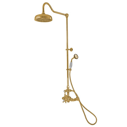 Strom Living Exposed Thermostatic Shower System Wall Mounted with 1.75 GPM Handshower and Lever/Cross Handles