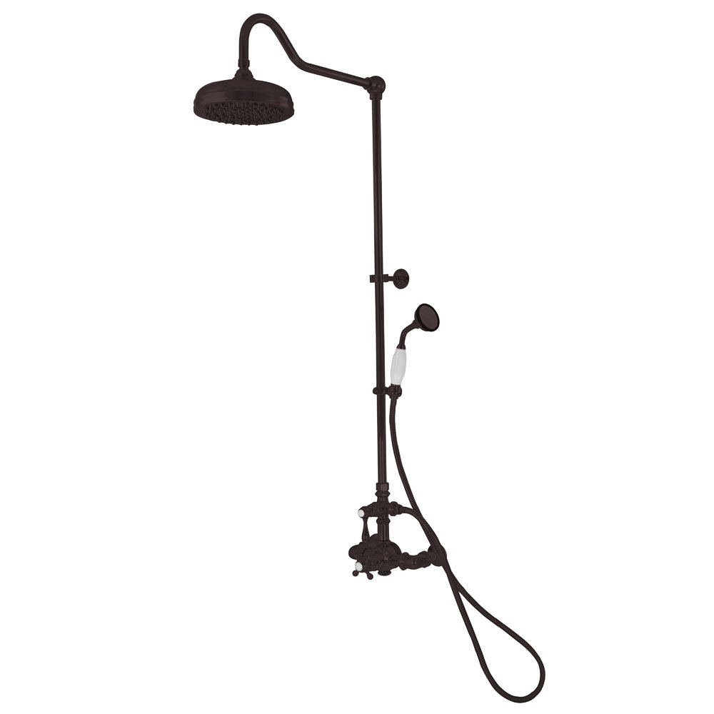 Strom Living Exposed Thermostatic Shower System Wall Mounted with 1.75 GPM Handshower and Lever/Cross Handles