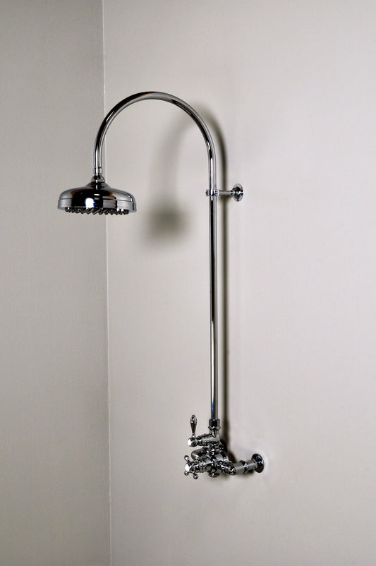 P1087 Exposed Thermostatic Shower System Wall Mounted with 1.75 GPM Lever/Cross Handles