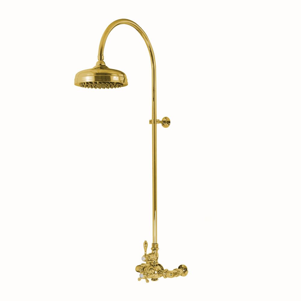 Exposed Thermostatic Shower System Wall Mount with 1.75 GPM Lever/Cross Handles P1087 | Strom Living