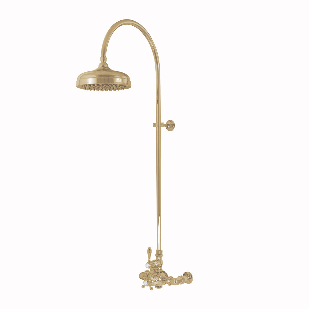 Exposed Thermostatic Shower System Wall Mount with 1.75 GPM Lever/Cross Handles P1087 | Strom Living