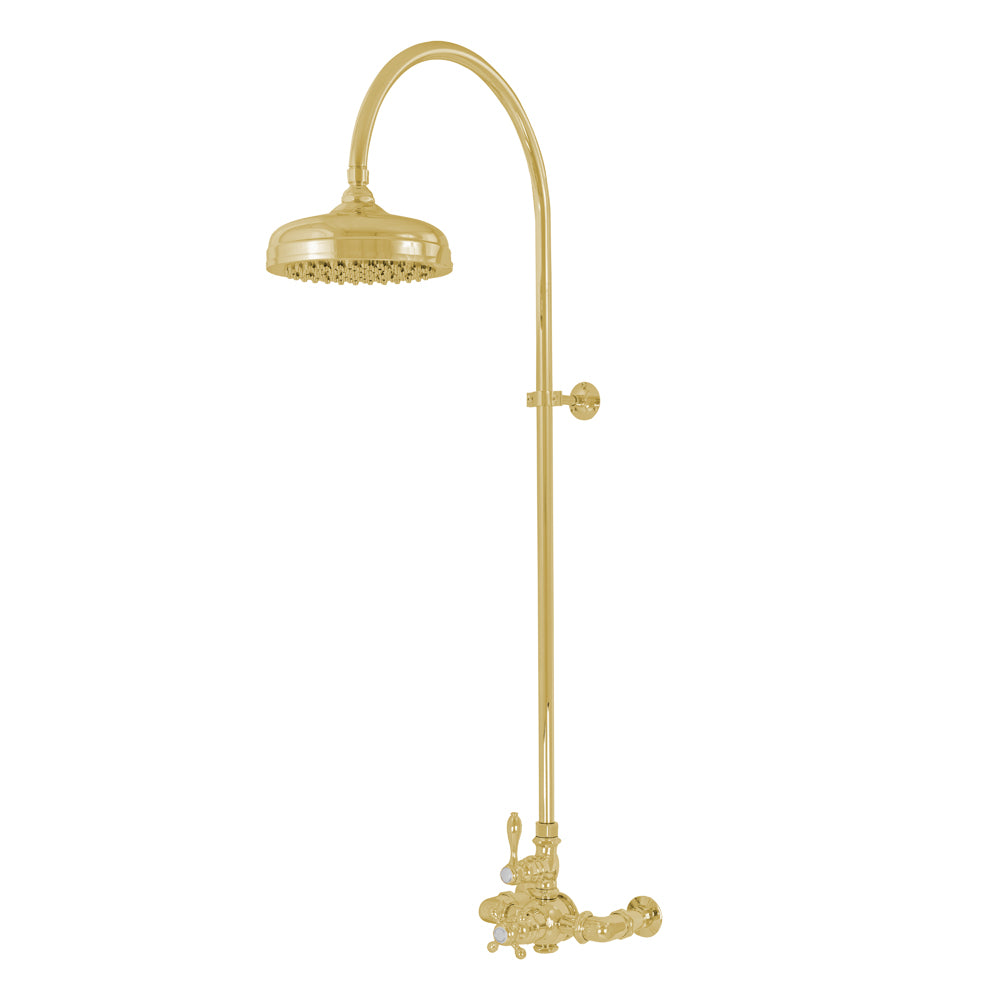 Exposed Thermostatic Shower System Wall Mount with 1.75 GPM Lever/Cross Handles P1087 | Strom Living