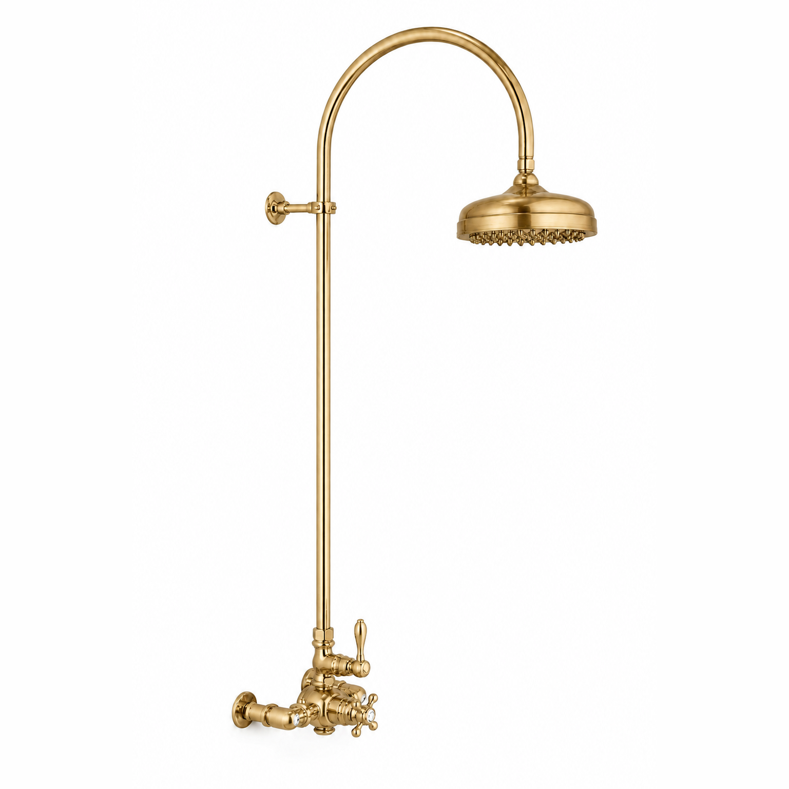 Exposed Thermostatic Shower System P1087 | Strom Living Satin Brass - Showers