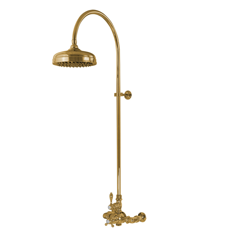 Exposed Thermostatic Shower System Wall Mount with 1.75 GPM Lever/Cross Handles P1087 | Strom Living