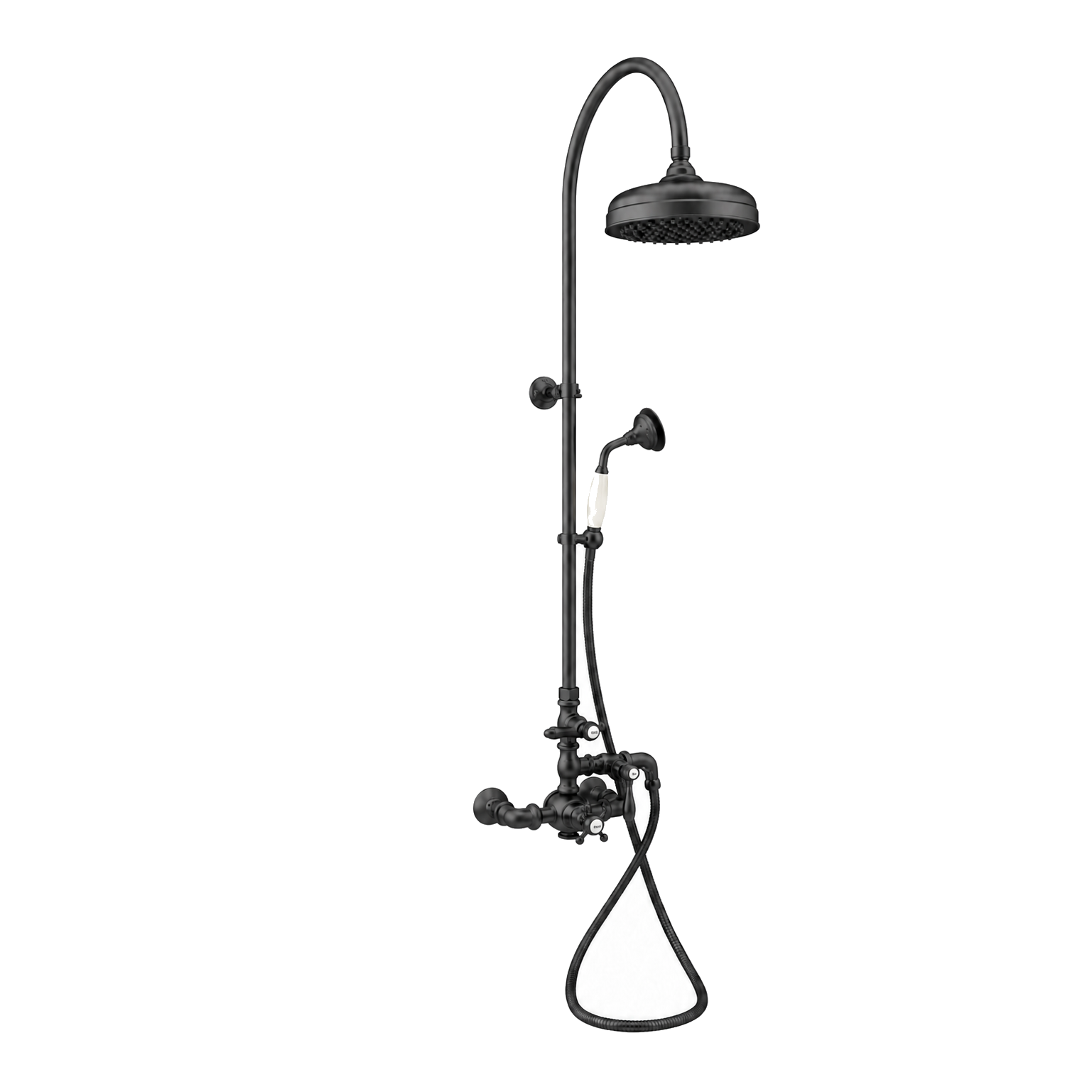 Exposed Thermostatic Shower System and Handshower P1088 | Strom Living Satin Black - Showers