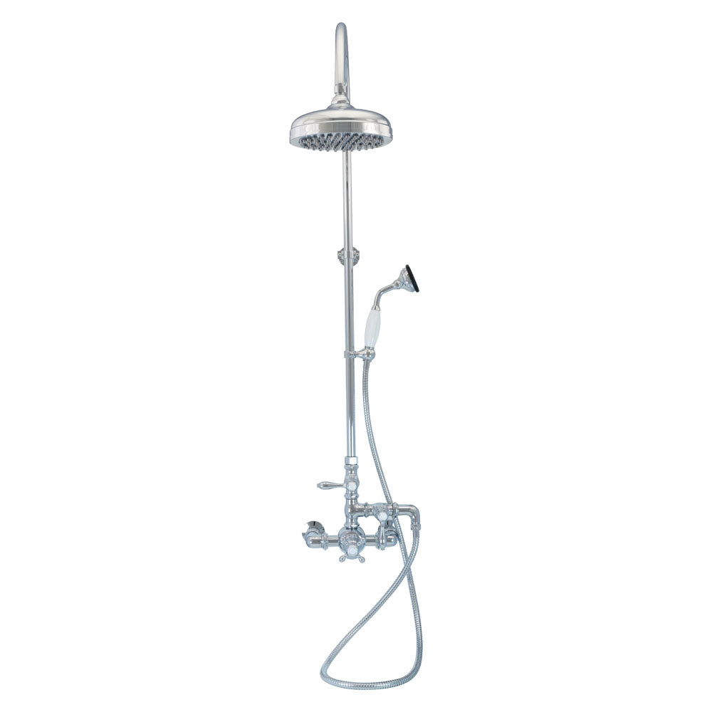 Exposed Thermostatic Shower System Wall Mounted with 1.75 GPM Handshower