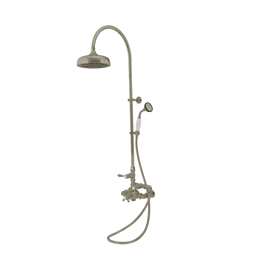 Exposed Thermostatic Shower System Wall Mounted with 1.75 GPM Handshower