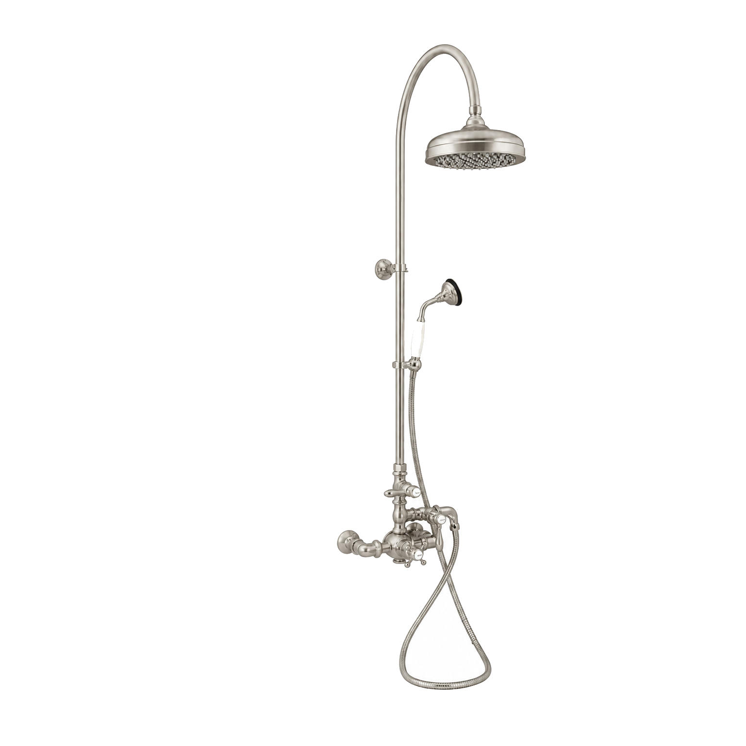 Exposed Thermostatic Shower System and Handshower P1088 | Strom Living Matte Nickel - Showers