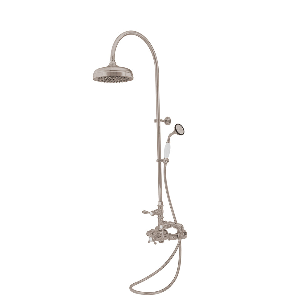 Exposed Thermostatic Shower System Wall Mounted with 1.75 GPM Handshower
