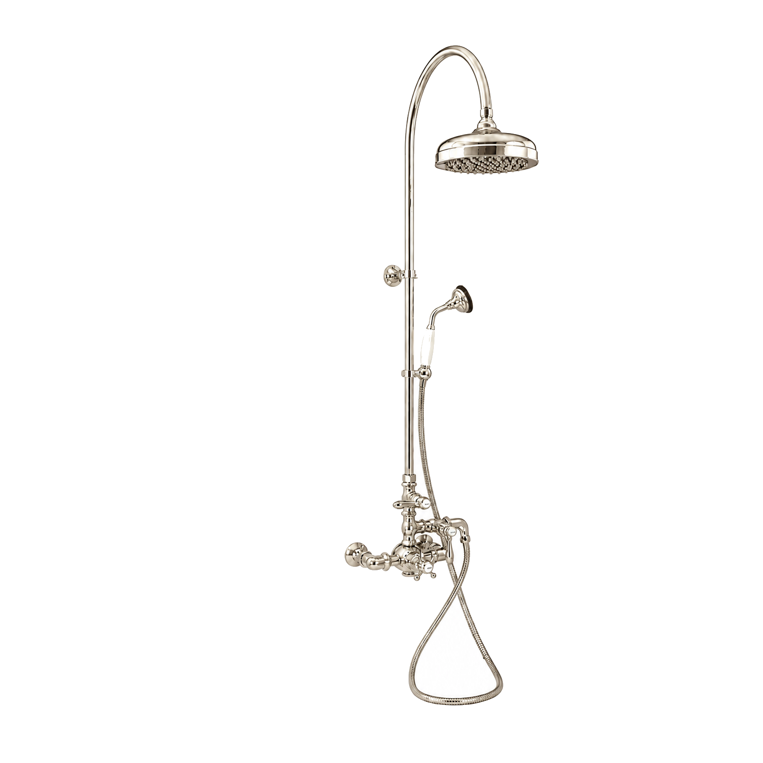 Exposed Thermostatic Shower System and Handshower P1088 | Strom Living Polished Nickel - Showers