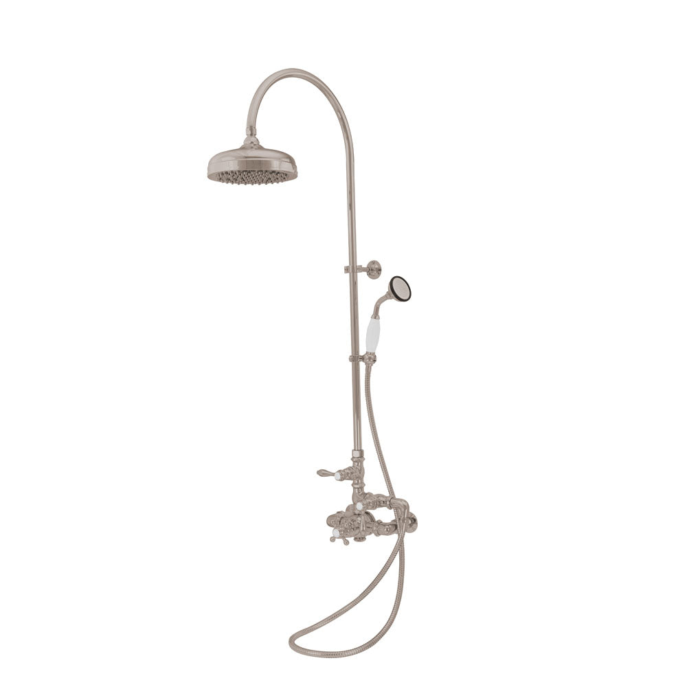 Exposed Thermostatic Shower System Wall Mounted with 1.75 GPM Handshower