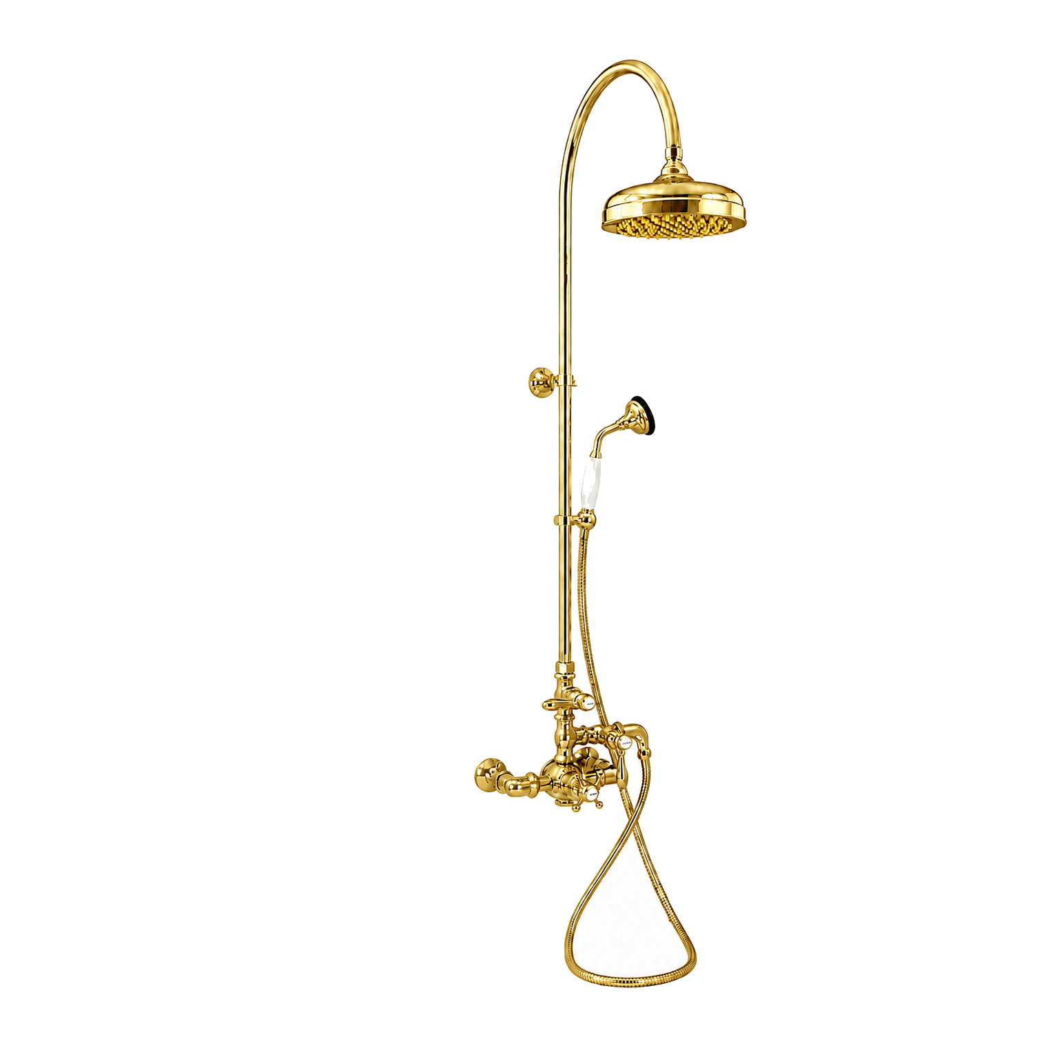 Exposed Thermostatic Shower System and Handshower P1088 | Strom Living Polished Brass - Showers