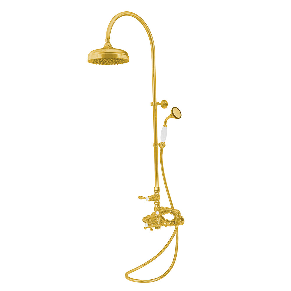 Exposed Thermostatic Shower System Wall Mounted with 1.75 GPM Handshower