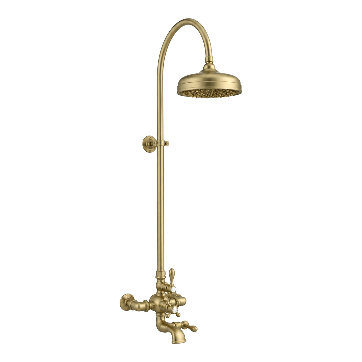 Thermostatic Shower System with Tub Spout P1089 in Raw Brass
