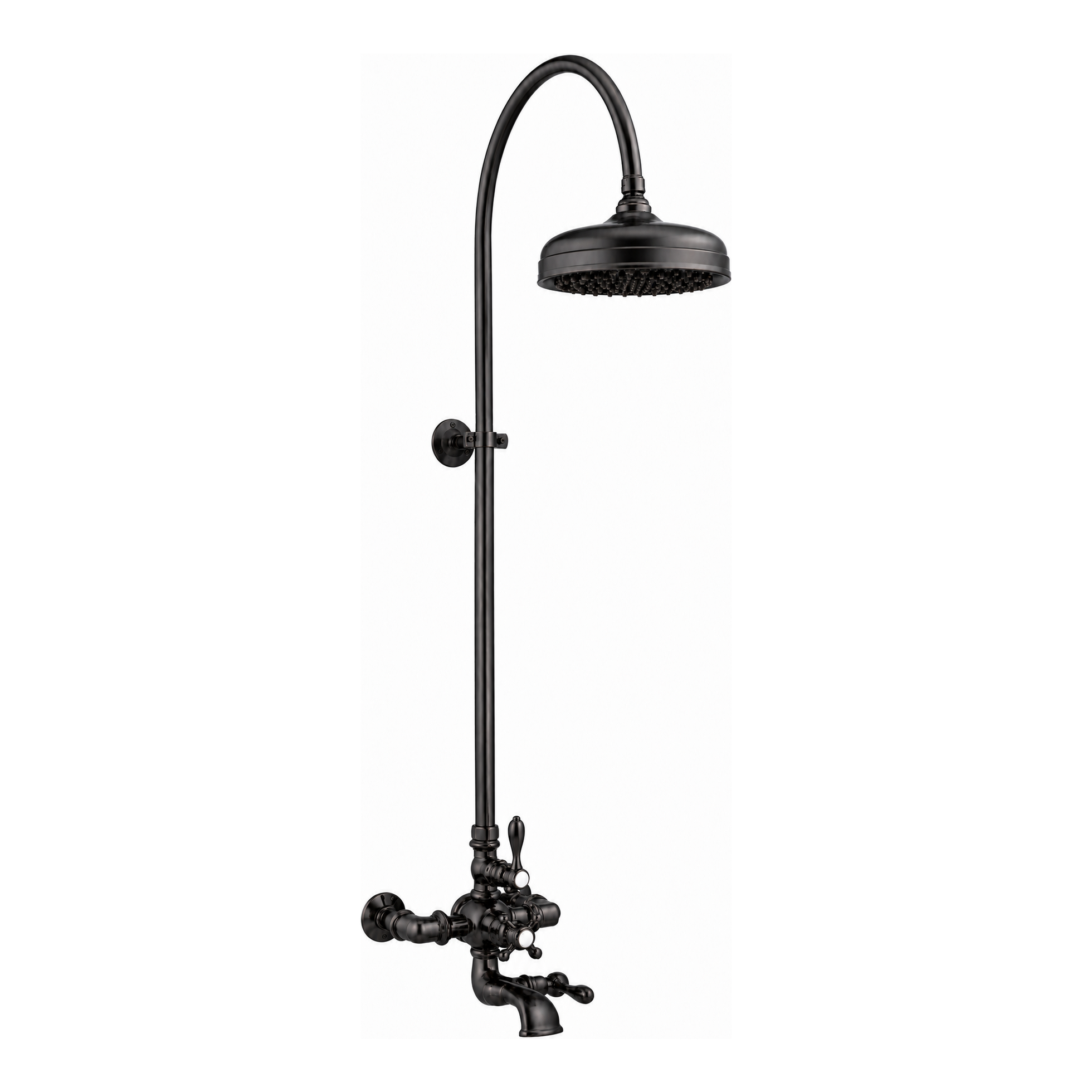 Thermostatic Shower System with Tub Spout P1089 | Strom Living Satin Black - Showers
