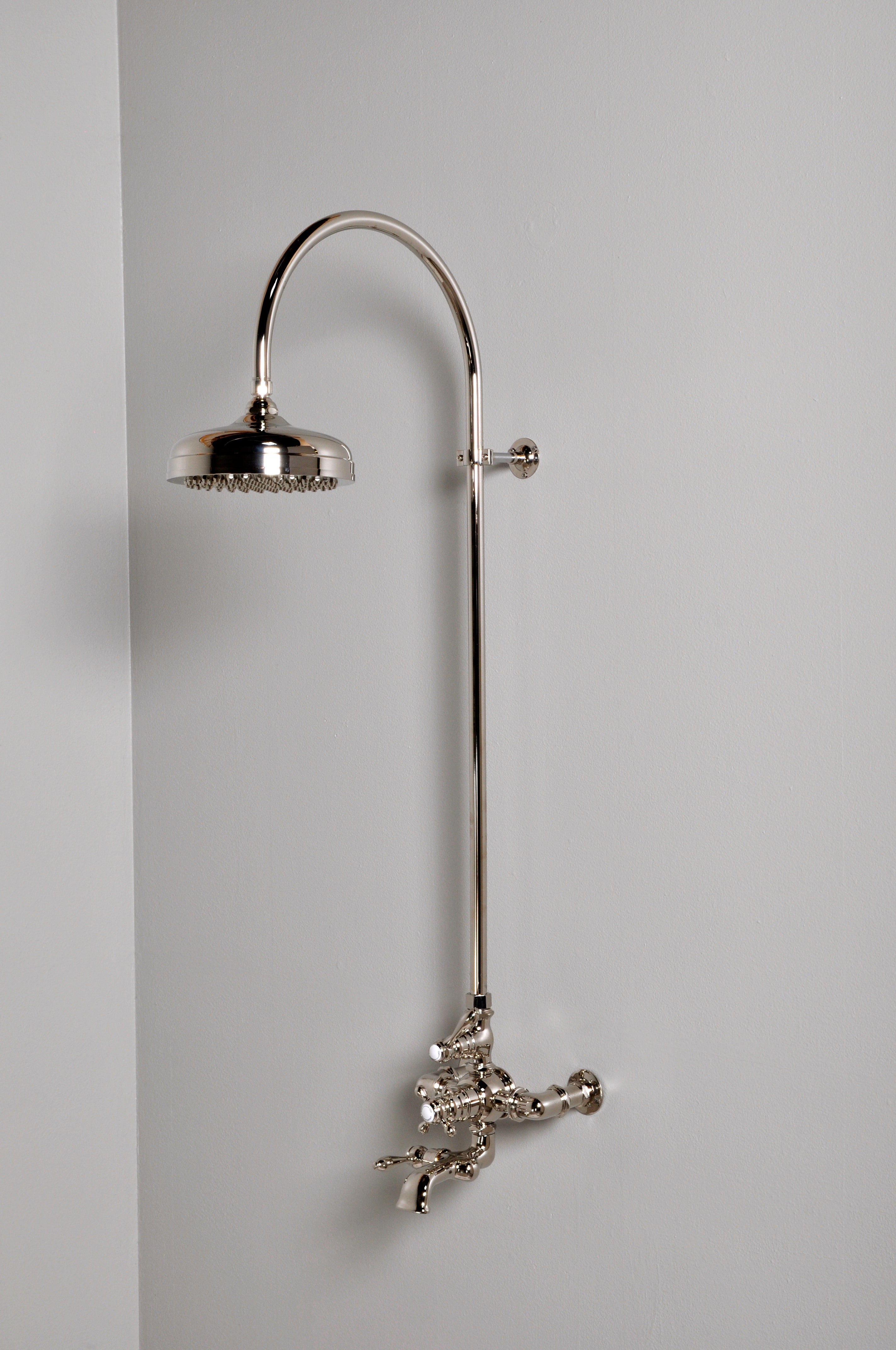 Exposed Thermostatic Shower System Wall Mounted with 1.75 GPM Lever/Cross Handles