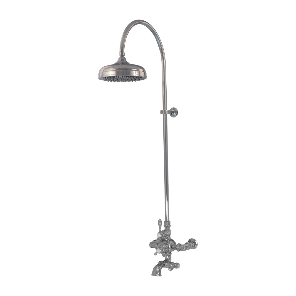Exposed Thermostatic Shower System Wall Mounted with 1.75 GPM Lever/Cross Handles