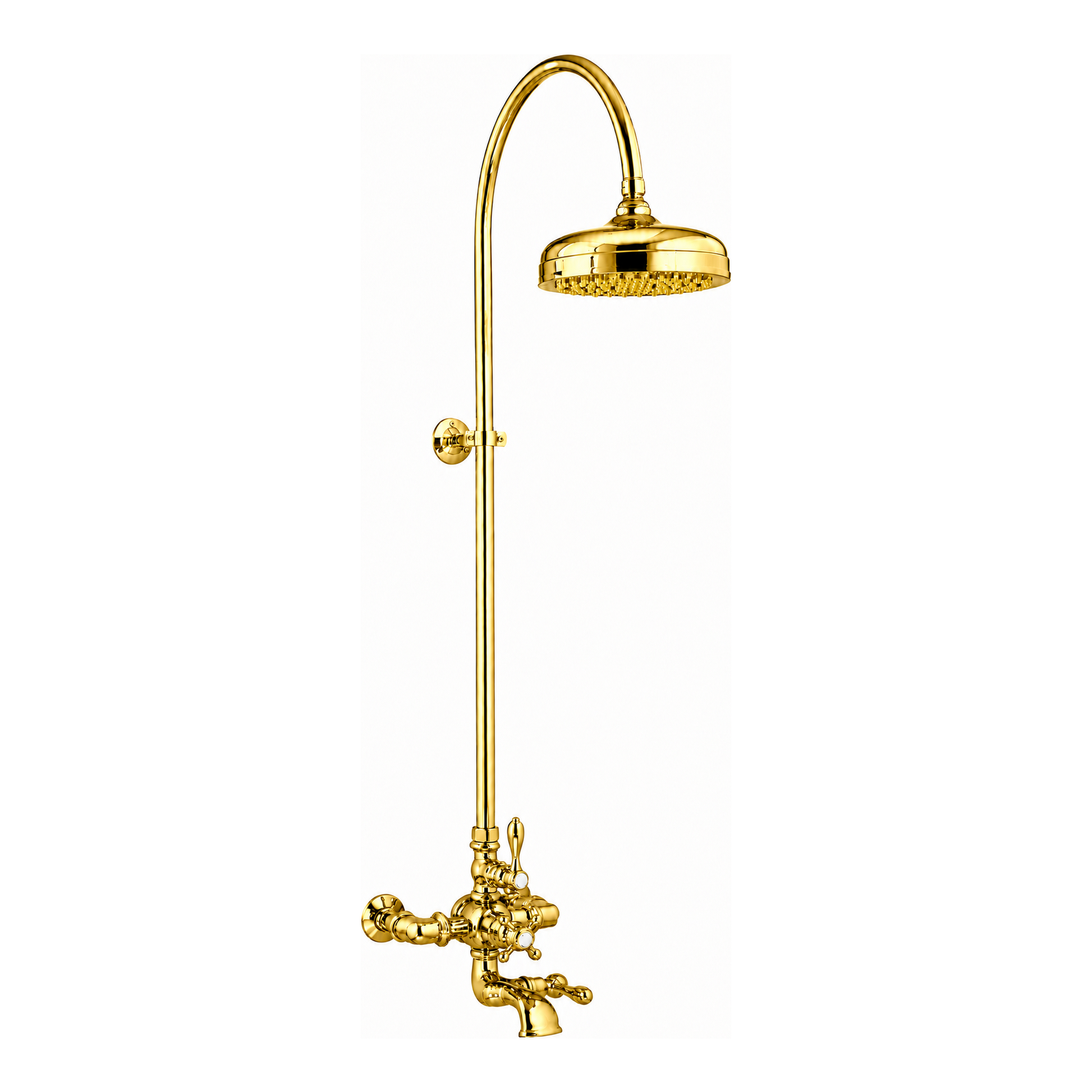 Thermostatic Shower System with Tub Spout P1089 | Strom Living Polished Brass - Showers