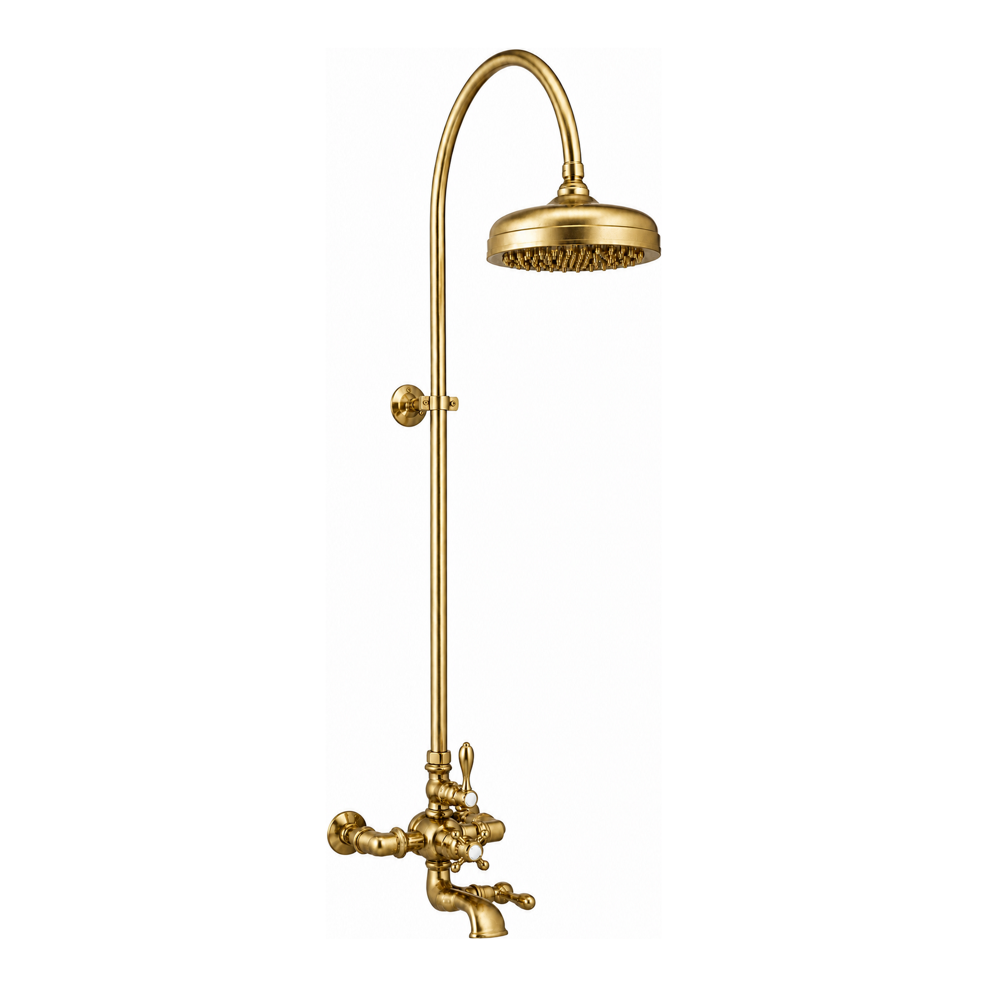 Thermostatic Shower System with Tub Spout P1089 | Strom Living Raw Brass - Showers