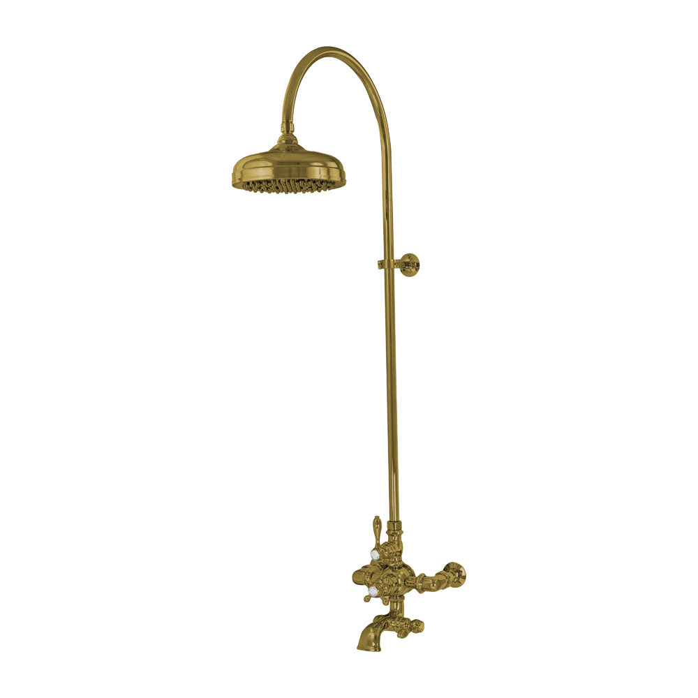 Thermostatic Shower System with Tub Spout P1089 | Strom Living Polished Brass - Showers