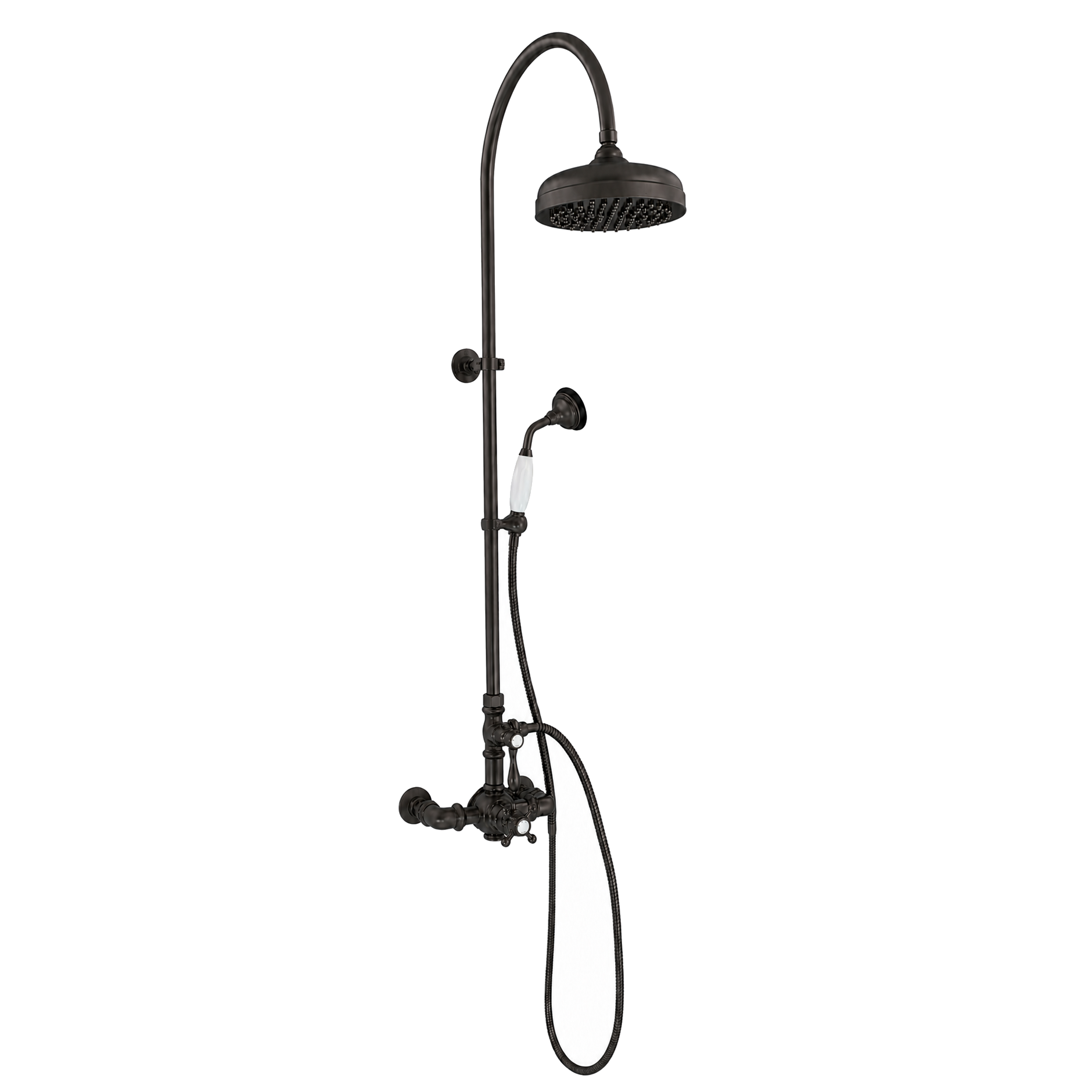 Exposed Thermostatic Shower System and Handshower P1090 | Strom Living Satin Black - Showers